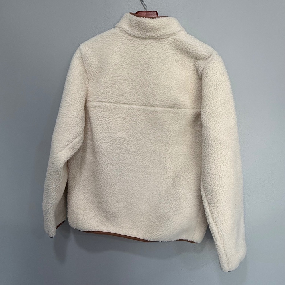 Lands' End Womens‎ Cream Sherpa Fleece Snap Neck Pullover Sweatshirt 532908 M - Picture 5 of 7